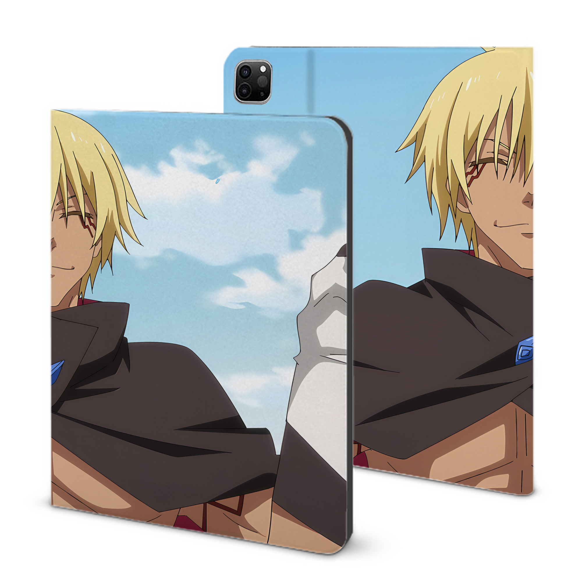 （画像用） 転スラ Regarding Reincarnated to Slime IPad ケース ブック型 PUレザー TPU 耐衝撃 軽量 薄型 ペン収納なし 全面保護 IPad 各モデル対応